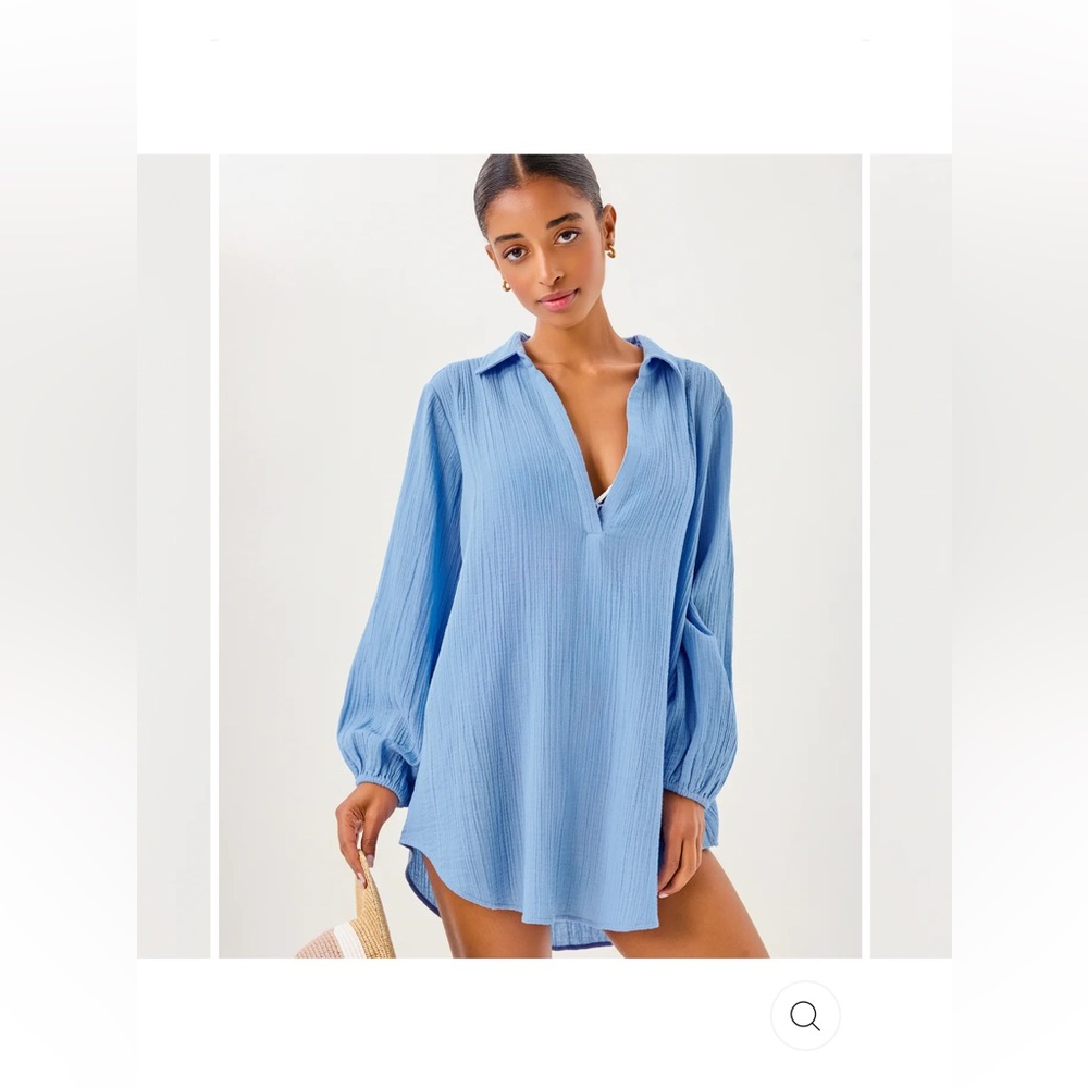 Lilly Pulitzer Kique Long Sleeve Blue Cover-Up XXS